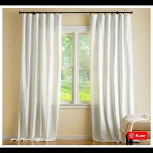 Pottery Barn White Cotton Curtain Panels